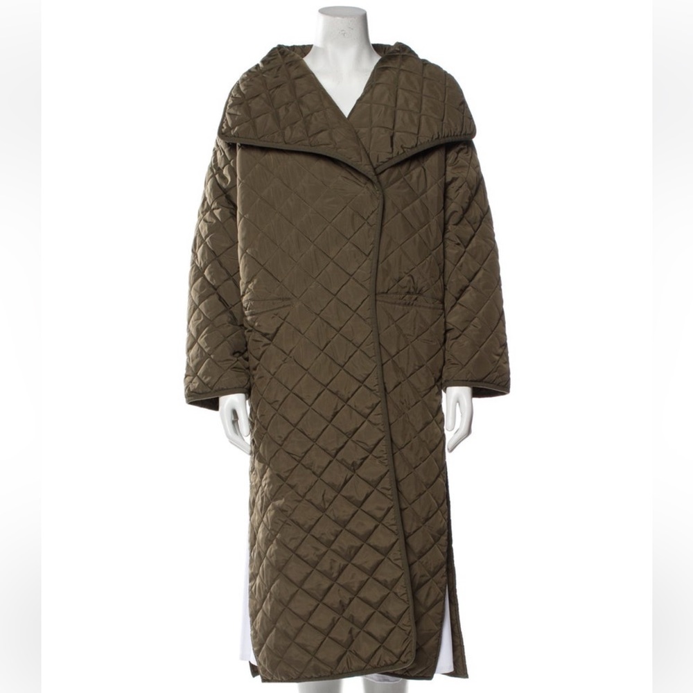 XS toteme green quilted coat